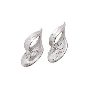 Niche Design S925 Sterling Silver Post Enamel Swirl Stud Earrings Minimalist Geometric Asymmetric Flame Earring For Women Jewelry