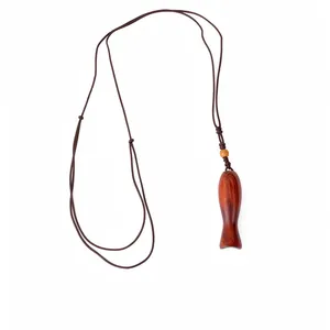 Vintage Houten Vis Hanger Halsketting Handgemaakt Nieuwe Chinese Stijl Literair Minimalistisch Lange Trui Ketting Sieraden Vrouwen