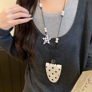 Korean style polka dot leather magnetic glasses holder necklace for sunglasses and fashion