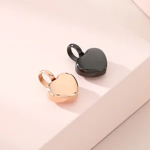 Elegant rose gold and black heart-shaped pendants for fashion necklaces and jewelry