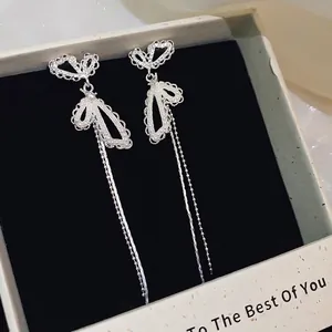 French style butterfly tassel earrings with elegant pearls for women jewelry gift