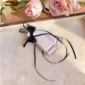 Eleganter Haarclip mit Stoffschleife im koreanischen Stil, schwarzes Band und Strass