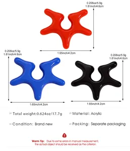 Detailed dimensions and weight specifications for colorful acrylic starfish ear clips.