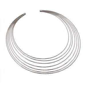 Multi-Layer Iron Metal Choker Necklace Earrings Cuff Bracelet Ring Western Fashion Jewelry For Women