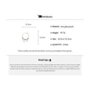 Detailed specifications for French palace style pearl tassel choker and neck chain