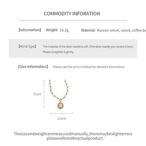 Technical specifications and dimensions for French vintage pearl necklace with coin pendant