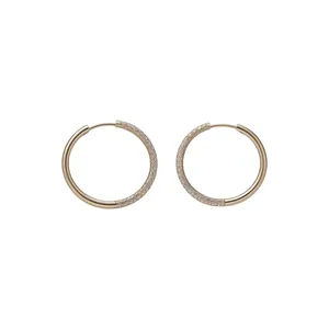 Women Asymmetric Round Hoop Earrings Copper Zirconia Minimalist Cold Style Gold Silver Plated Fashion Ear Buckle Jewelry Accessories