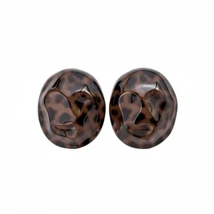 Französische Vintage Leopardenmuster Ohrringe 925 Sterling Silber Stift Geometrische Runde Quadratische Ohrhänger Für Damen Schmuck
