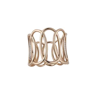 Europäisch Amerikanischer Stil Legierung Oval Hohl Offener Armreif Mode Geometrische Statement Armband Für Damen Schmuck Geschenk