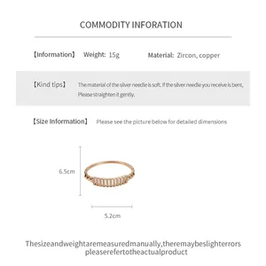 Specifiche e dimensioni dettagliate per il bracciale traforato in zircone placcato oro 18K