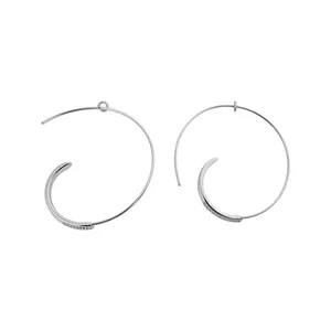 Minimalistische C-Form Creolen Für Damen Silberfarben Metall Geometrische Offene Ohrringe Mit Strass Mode Schmuck