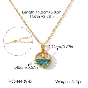 Détails du collier étoile de mer océan avec dimensions et poids pour les achats