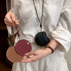 Minimalistische Kunstleder Runde Anhänger Halskette Für Damen Multifunktionaler Brillenhalter Handgemachte Pulloverkette Modeschmuck