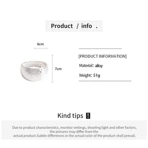 Silver textured metal cuff bracelet dimensions and material specifications detail