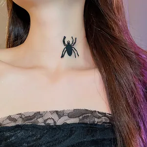 Halloween gothic black spider choker necklace for women party dark style accessory
