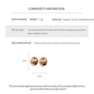 Spécifications détaillées des boucles d'oreilles plaquées or 18 carats avec zircon et perle