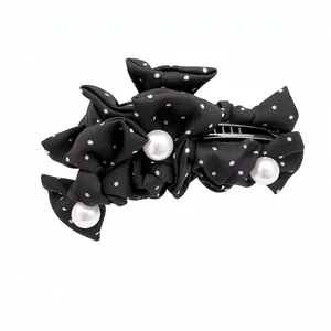 Haarspange Mit Schleife Im Koreanischen Stil Mit Künstlichen Perlen Mode Elegante Süße Schleife Twist Clip Haarschmuck Für Damen