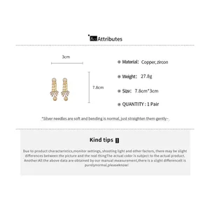 Detailed view of vintage court style teardrop earrings with dimensions and weight