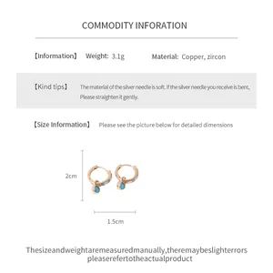 Spécifications du produit pour boucles d'oreilles créoles dorées avec cœurs bleus