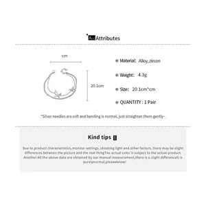 Produktdetails des zweilagigen Schmetterling-Zirkonia-Armbands mit Größenangaben