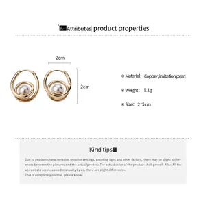 Technical specifications and dimensions for these vintage pearl drop hoop earrings.