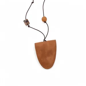 Vintage Handgefertigte Leder Holz Blume Anhänger Halskette Tragbare Brillenaufbewahrung Pulloverkette Für Damen Schmuck Geschenk