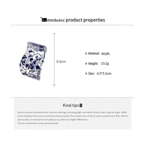 Produktspezifikationen für hohle Blumenarmreifen aus Acryl mit Gewicht und Abmessungen