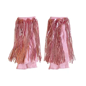 Maniche a Braccio in Pizzo con Paillettes e Nappe Bracciale Moda Personalizzato Polsino con Frange Gioielli da Mano Accessori per Donna