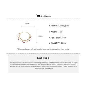 Spécifications détaillées et guide des tailles du collier choker à franges en cristal.