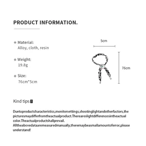 Detailed specifications for leopard print cloth necklace with resin flower ornament