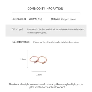 Product specifications for zircon open ring including weight, material and dimensions.