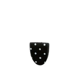 Polka dot leather magnetic glasses clip necklace with minimalist black and white design
