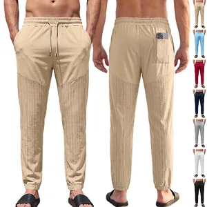 Pantalones holgados para hombre con cordón, bolsillo trasero y múltiples colores de verano