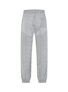 Vista trasera de pantalones deportivos gris claro para hombre con bolsillo