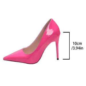 Elegant hot pink pointed-toe stiletto high heels featuring a sexy 10cm heel height detail