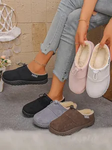 Stylish winter mules featuring cozy fleece lining and bungee cord in various colors