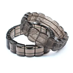Natural Arizona Sirius Meteorite Tektite Bracelet Stone Rectangle Plate Beaded Bracelet For Men Women Polished Raw Jewelry