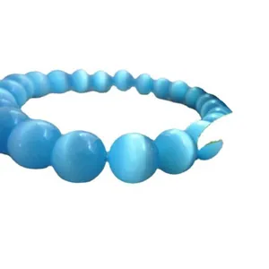 8mm leuchtend blaues Katzenaugen-Perlenarmband für Herren und Damen, stilvoller Schmuck