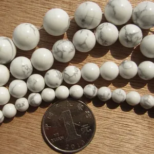 Natural White Turquoise Howlite Round Loose Beads For DIY Jewelry Making Bracelets Necklaces Earring Accessories