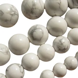 Natural white turquoise howlite loose round beads for DIY bracelet and necklace making