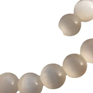 Translucent white cat's eye acrylic beads string for DIY jewelry making accessories