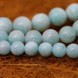 Natural light blue Amazonite round loose beads for DIY jewelry making accessories