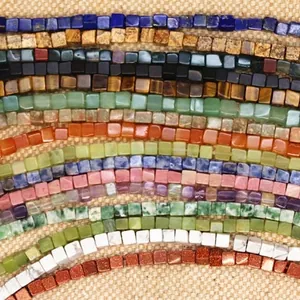 Natuursteen Kubus Kralen Voor Sieraden Maken Geometrische Vierkante Tussenkralen DIY Armband Ketting Accessoires Unisex