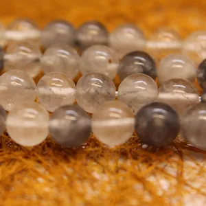 Natural phantom quartz round beads for handmade DIY jewelry making and bracelets