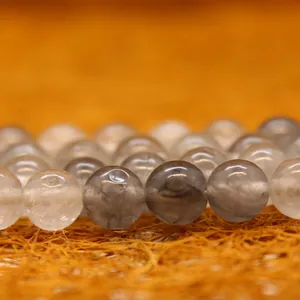 High-quality natural cloud crystal round loose beads for DIY jewelry making accessories