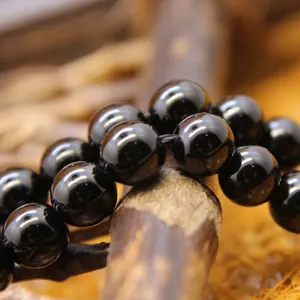 Polished AAA grade black tourmaline round loose beads for DIY jewelry making