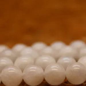 Perles de pierre de lune blanches naturelles pour la fabrication de bijoux DIY