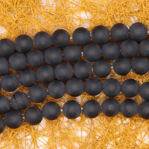 Perles de onyx noir mat de qualité supérieure pour la création de bijoux DIY
