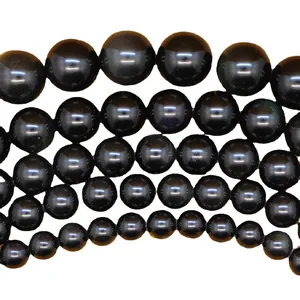 Natural rainbow obsidian round loose beads in various sizes for DIY jewelry making