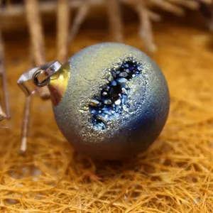Natural Druzy Agate Geode Ball Pendant Only Without Chain Round Crystal Stone Healing Orb Charm Jewelry Pendant For Women